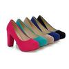 Novas Sapatilhas Femininas de Salto Alto com Bico Raso para Primavera e Outono, Salto Grosso Doce, Sapatos Femininos para Banquete X 24090004