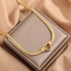 Collar de Corazón Personalizado de Lujo Ligero para Mujer, Cadena de Clavícula Moderna y a la Moda de Acero de Titanio que no se Desvanece, Nuevo Collar Cubano Chapado en Oro 2023