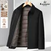 Chaqueta de lana 100% para hombre con forro de plumón desmontable, estilo corto, adecuada para negocios y para ir al trabajo.