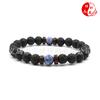 Pulsera explosiva transfronteriza directa de fábrica piedra flash natural piedra volcánica pulsera de piedra de hierro negro joyería al por mayor