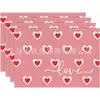 Mantel Individual del Día de San Valentín, Servilleta de Mesa Aislante al Calor, Mantel Rectangular Impermeable para el Hogar, Mantel Anti-quemaduras, Mantel Aislante al Calor, Transfronterizo