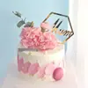 Una variedad de tarjetas de acrílico gruesas para pastel decoración de mesa de postres hermosa simple inglés feliz cumpleaños amor enchufe