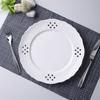 Plato Hondo Estilo Europeo Estilo Occidental Calado Plato para Pastel Dim Plato Plano Plato para Cena Cerámica en Relieve Plato para Fruta Plato Paginas