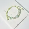 Pulsera de Cerámica Jingdezhen Nueva Pulsera de Cerámica China Joyería Estudiante Estilo Tíbet Cuerda Trenzada a Mano Puesto Regalo para Estudiante