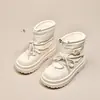 Botas de Nieve Blancas de Suela Gruesa de Moda para Mujer 2026 Nuevo Invierno Aterciopeladas Gruesas Cálidas Impermeables Zapatos de Algodón del Noreste Botines