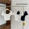 Encaje soluble en agua, bordado de mariposa tridimensional, top con escote de espalda descubierta, top azul marino vintage, top blanco de hada