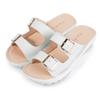 Sandalias nuevas de verano transfronterizas de fábrica de Fujian Sandalias casuales populares para mujer Zapatillas de cuña de piel de vaca para estudiantes arena
