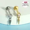 Pingente de Corrente Totalmente Titânio Stud de Lábio, Stud de Cartilagem Auricular Borboleta em Forma de Coração, Argola de Lábio, Joia Stud de Osso da Orelha F136 Joia para Piercing Corporal