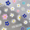 Adesivo de unha florzinha graffiti colorido 5D relevo tridimensional flor dopamina arte de unha adesivo joia HG