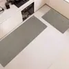 Tapete de chão simples de cor sólida para cozinha, transfronteiriço, capacho de linho absorvente de água e óleo, de alta qualidade, resistente à sujeira, fácil de manter, em estoque