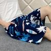 Pijama de Algodão e Seda Masculino, Shorts de Verão Ultra-Fino de Algodão e Seda Masculino, Calça de Praia, Pijama Casual Solto para Casa, Tamanho Grande