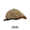 Sombrero Único Nuevo con Estampado de Leopardo para Mujer Versátil Boina Retro Británica Moda Tendencia Y2K Sombrero de Personalidad Adelantado Tendencia