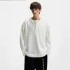 Camiseta texturizada de fábrica transfronteriza para hombres y mujeres, estilo americano de otoño, corte limpio, cuello Henry, manga larga, camiseta básica