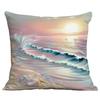 Funda de almohada de playa colorida, hermosa y romántica, de Amazon transfronterizo, funda de almohada periférica con diseño de vida marina