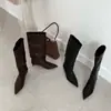 Botas de Cavaleiro Femininas, Novo Modelo 2026, Bico Fino, Salto Fino, Salto Médio, Botas de Cano Alto, Botas Retas