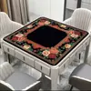 Tapete Macio Estilo Americano Floral de Terra de Diatomáceas para Salas de Cartas, Tapete para Mesa de Mahjong Tecido à Mão Redutor de Ruído, Resistente à Sujeira e Fácil de Manter