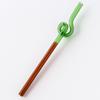 Ins de dos niños Vitral Pajita Retorcida Resistente al Calor Palillo para Café Tubo de Vidrio Curvo Lindo No Desechable
