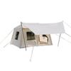 Tienda inflable para acampar al aire libre, otoño e invierno, cálida, para acampar durante la noche, casa pequeña, equipo de campo, toldo desmontable integrado