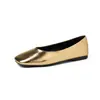 Zapatos Planos Cómodos de Estilo Minimalista, Versátiles, con Puntera Cuadrada, Estilo Bailarina, con Elegancia Francesa, Talla Grande, de Piel de Oveja, para el Trayecto