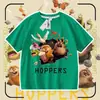 2026 Novo Plano de Transformação do Castor Camiseta Infantil de Algodão Puro Manga Curta Verão Desenho Animado Tendência Top para Meninos e Meninas