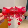 2026 Accesorios para el Cabello Hanfu de Año Nuevo para Niñas Estilo Chino Rojo Festivo Pasador de Año Nuevo Borla Estilo Antiguo para Niñas