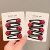 Pinza para Flequillo Infantil, Pasador para Niñas Pequeñas, Pinza BB de Puntos Rojos, Pasador para la Frente de Bebé, Accesorio para el Cabello No Dañino