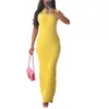 Ropa de mujer transfronteriza europea y americana 2023 nueva moda de verano casual de punto sin mangas cuello redondo vestido Femenino Fábrica al por mayor