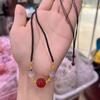 Celebridad de Internet Ágata Roja Acacia Pulsera de Pareja Collar Accesorios para Vestir Terminados Paquete de Material Rosa Hecho a Mano