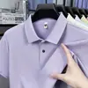Camiseta de Algodão 100% Puro de Manga Curta para Homens, Mesmo Estilo do Balcão, Novo Estilo de Verão, Camisa Polo de Cor Sólida de Alta Qualidade, Roupa Masculina de Manga Meia