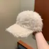 Nueva Gorra Plana de Lana de Cordero Estilo Coreano de Invierno para Mujer Otoño/Invierno Celebridad de Internet Engrosada Cálida Versátil Gorra de Béisbol Estilo Japonés