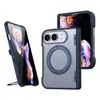 Adequado para Capa de Celular Apple iPhone Duo com Suporte Magnético Giratório, Proteção de Borda e Capa Protetora Dobrável em 18 Dobras
