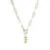 Collar con Letra Europea y Americana Transfronterizo Chapado en Oro Real Tendencia Hip-Hop Europeo y Americano Colgante de 26 Letras Inglesas al por Mayor