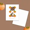 Cartões de Bênção Simples, Caquis e Amendoins da Sorte, Caixas de Presente da Série Flores e Frutas, Cartões de Cumprimento Quadrados Pequenos Criativos