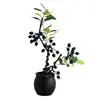 Flores Artificiales, Bonsái de Bayas Artificiales de Alta Gama, Flores Artificiales Suministradas Directamente por Fabricantes, Muebles para el Hogar Modernos y Creativos, Plantas Artificiales en Maceta