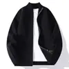 Otoño e Invierno Nueva Moda Masculina Cárdigan Casual Chaqueta Juvenil Cuello Alto Ropa de Punto Casual Chaqueta Sencilla de Color Liso