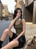 Hanshe 6633 Sutiã-Top Escovado com Renda Costurada nas Costas em Formato I com Bojo Camiseta de Base Feminina Outono e Inverno
