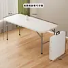 Mesa plegable ligera sin instalación, mesa de comedor portátil para el hogar, mesa rectangular simple de plástico para puesto exterior