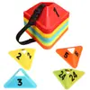 Disco Marcador Triangular, Placa Marcadora para Treinamento de Futebol, Marcador de Canto de Futebol, Obstáculo para Treinamento de Futebol, Borracha Macia, Durável e Resistente a Pisoteio