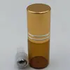 Frasco Roller Ball de Tampa de Rosca Transparente Marrom de 1ml 2ml 3ml 5ml Frasco Dispensador de Óleo Essencial Frasco Roller Ball de Vidro Pequeno Vazio
