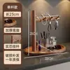 Estante de Almacenamiento para Vestíbulo Colgador de Llaves para Entrada Adorno Bandeja de Escritorio de Madera Maciza Soporte Decorativo de Múltiples Capas para Gafas y Reloj