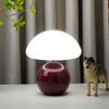 Lámpara de Mesa Pequeña de Hongo Transfronteriza Color Crema Cerámica Enrollada Luz Ambiental LED de Protección Ocular Decoración de Dormitorio Lámpara de Mesita de Noche