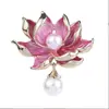 Guofeng Vintage Rosa Broche de Lótus Moda Esmalte Elegante Cor Lotus Pin Terno Cheongsam Corsage Acessórios