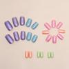 Garota popular estilo ins comprimento médio europeu quadrado aurora colorida verão manicure unhas postiças prontas atacado unhas