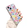 Capa Colorida Floral Dopamina de Verão para iPhone 15 com Design Pintado para iPhone 13/14Pm Capa Protetora com Furo Preciso