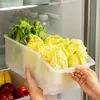 Caja de Almacenamiento con Ruedas para Frutas y Verduras Refrigerador Crisper Gabinete de Cocina para el Hogar Caja de Almacenamiento de Plástico Caja Organizadora para Artículos Varios Refrigeración
