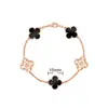 Pulsera de Calcedonia Morada Natural de Cinco Flores [Versión Alta Dorada V Chapado Grueso en Oro] Pulsera de Trébol de Cuatro Hojas de 18 Quilates para Mujer, Artesanía Exquisita