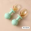 Set de Tenedor y Cuchara de Silicona para Bebé, Cuchara Raspadora de Mango Corto, Vajilla Infantil, Cuchara para Comida Complementaria