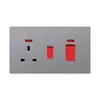 Enchufe Inglés Ultra-delgado de 13A Enchufe Universal de Tres Agujeros para Comercio Exterior Interruptor de Pared Enchufe Oculto Doméstico de Una Apertura Doble Control Monoconexión