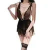 Lingerie Sexy Transparente Pérola Desejo Puro Tentação Decote Profundo Pijama Abertura na Virilha Não Precisa Tirar Seios Pequenos Cama Roupa de Dormir Sexy de Renda