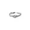 Textura de Lava Sensación Diamantes Incrustados Estilo Frío Retro No se Cae Ins Avanzado Lujo Ligero Diseño de Nicho Anillo Abierto para Mujeres